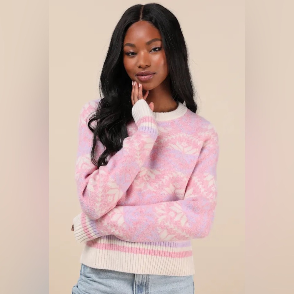 Lulus pink and purple sweater size Small